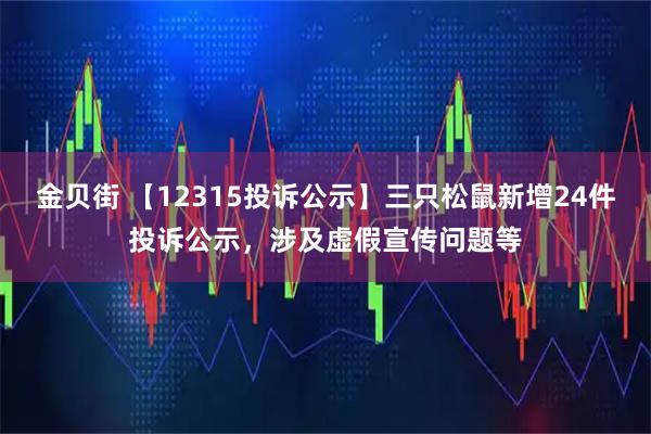 金贝街 【12315投诉公示】三只松鼠新增24件投诉公示，涉及虚假宣传问题等