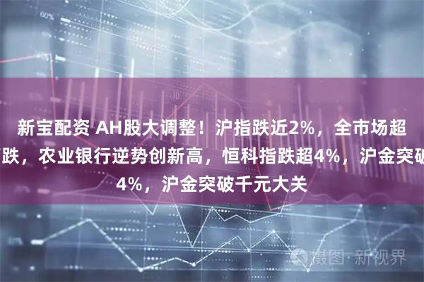 新宝配资 AH股大调整！沪指跌近2%，全市场超4800只下跌，农业银行逆势创新高，恒科指跌超4%，沪金突破千元大关